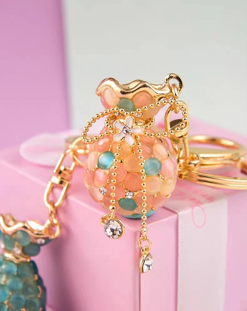 EASYA Rhinestone Opal Vase Keychain Crystal Purse Key Chains Ring Women Handbag Charm llavero CHY-2811
EASYA Rhinestone Opal Vase Keychain Crystal Purse Key Chains Ring Women Handbag Charm llavero CHY-2811