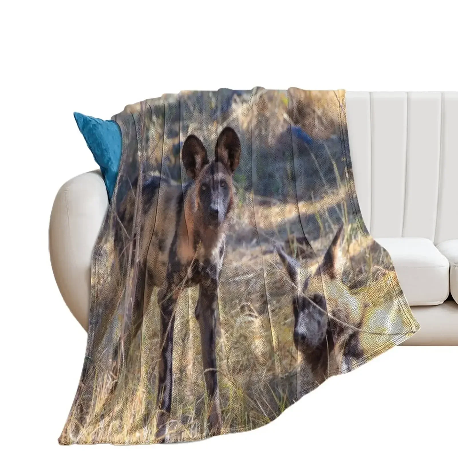 Two African wild dogs in Moremi Game Reserve, Botswana Throw Blanket Bed linens Soft Plaid christmas gifts Blankets
Two African wild dogs in Moremi Game Reserve, Botswana Throw Blanket Bed linens Soft Plaid christmas gifts Blankets