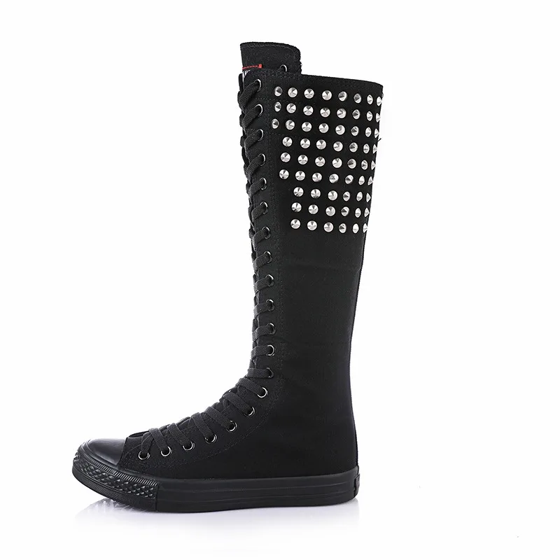 New Spring Autumn Women Shoes Canvas Casual High Top Shoes Long Boots Lace-Up Zipper Comfortable Flat Boots Sneakers
New Spring Autumn Women Shoes Canvas Casual High Top Shoes Long Boots Lace-Up Zipper Comfortable Flat Boots Sneakers