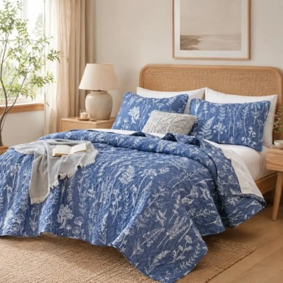 Quilt Size Quilt Bed Spread Boho Quilt with Floral Pattern Microfiber Quilts Set 3 Pieces Lightweight Comforter Reversible Bedd
Quilt Size Quilt Bed Spread Boho Quilt with Floral Pattern Microfiber Quilts Set 3 Pieces Lightweight Comforter Reversible Bedd
