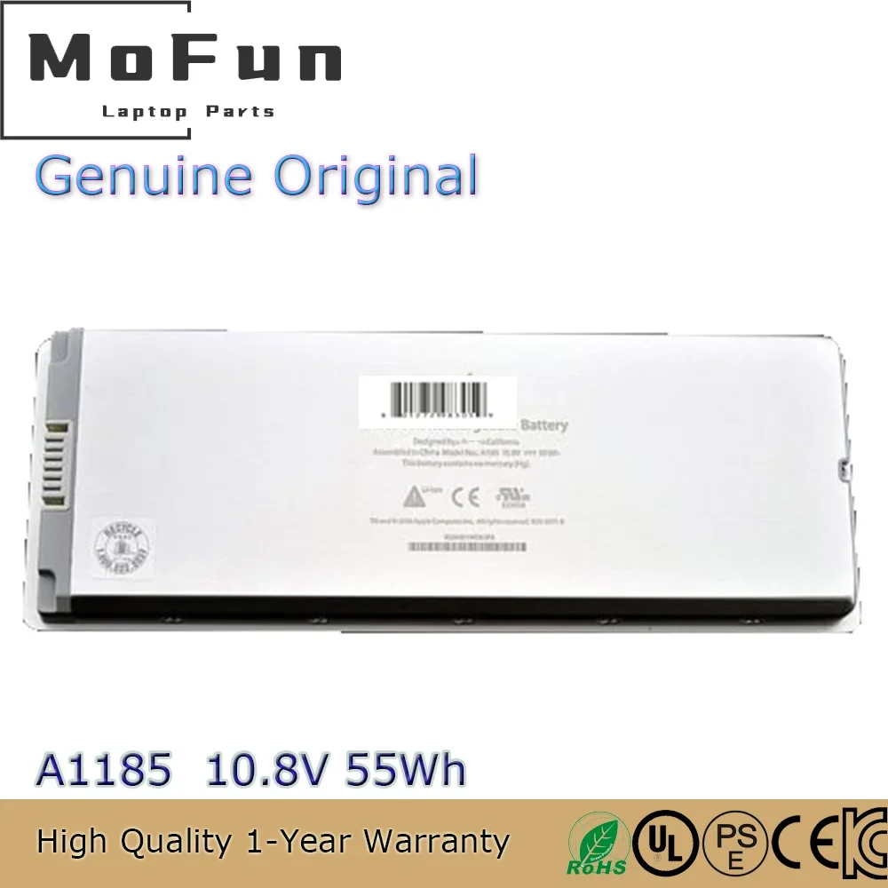 Brand New Original A1185 10.8V 55Wh Laptop Battery for Apple MacBook 13 inch A1181 (2006 2007 2008 2009) MA566 MA561 etc.
Brand New Original A1185 10.8V 55Wh Laptop Battery for Apple MacBook 13 inch A1181 (2006 2007 2008 2009) MA566 MA561 etc.