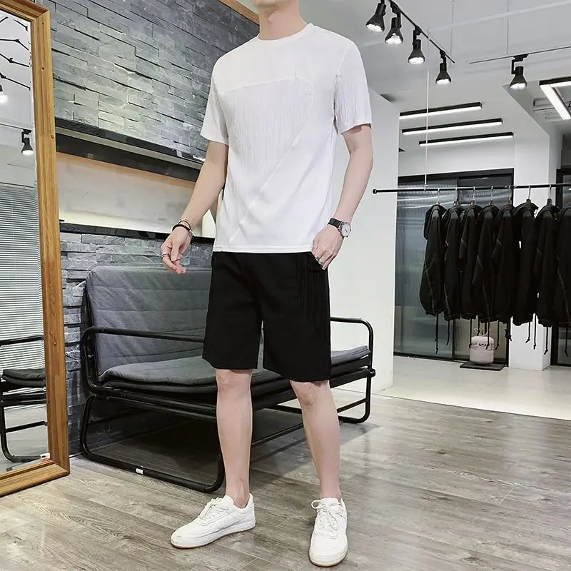 Summer Men's Ice Silk Sports Set Quick Dry Short Sleeve Long Pants Two Piece Tracksuit Lightweight Soft Cooling Lounge Suit
Summer Men's Ice Silk Sports Set Quick Dry Short Sleeve Long Pants Two Piece Tracksuit Lightweight Soft Cooling Lounge Suit