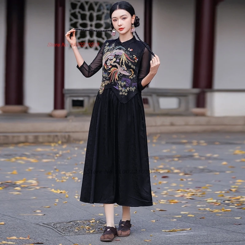 2025 traditional chinese hanfu vintage dress national flower embroidery sleeveless dress oriental satin jacquard a-line dress
2025 traditional chinese hanfu vintage dress national flower embroidery sleeveless dress oriental satin jacquard a-line dress
