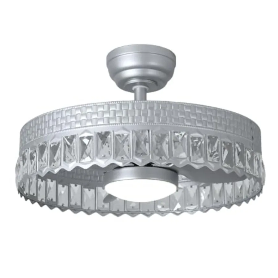 20 Inch Silver Morden LED DC Caged Crystal Round Fandelier Chandelier Ceiling Fans with Lights and Remote Control for Bedroom I
20 Inch Silver Morden LED DC Caged Crystal Round Fandelier Chandelier Ceiling Fans with Lights and Remote Control for Bedroom I