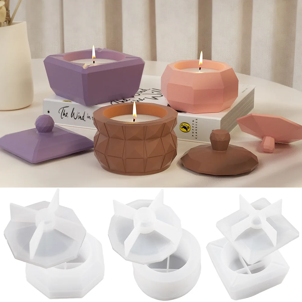 Creative Round Octagonal Candle Cup Mold DIY Square Facet Gypsum Candle Cup Cement Ornament Silicone Mold For Resin Making
Creative Round Octagonal Candle Cup Mold DIY Square Facet Gypsum Candle Cup Cement Ornament Silicone Mold For Resin Making
