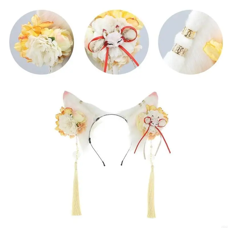 39XE Furry Foxes Ears Cosplays Hair Accessory Plush Headwear Flowers Decorations
39XE Furry Foxes Ears Cosplays Hair Accessory Plush Headwear Flowers Decorations
