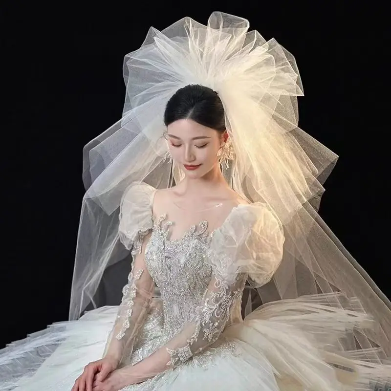 Large Head veil White Hair Dresses Women's Edge Bride Wedding Fingertip Length Tier Lace Bridal Hair Accessories Tulle Veil
Large Head veil White Hair Dresses Women's Edge Bride Wedding Fingertip Length Tier Lace Bridal Hair Accessories Tulle Veil