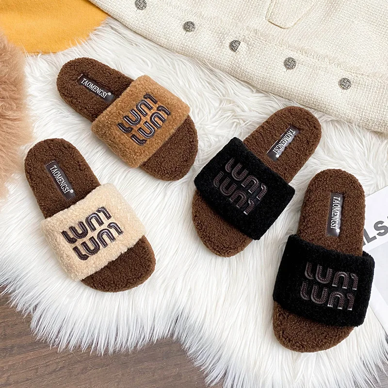 Autumn Winter Plush Fluffy Slippers for Women Fashion Comfortable Thick-soled Women's Cotton Slippers Warm Flat Women's Shoes
Autumn Winter Plush Fluffy Slippers for Women Fashion Comfortable Thick-soled Women's Cotton Slippers Warm Flat Women's Shoes