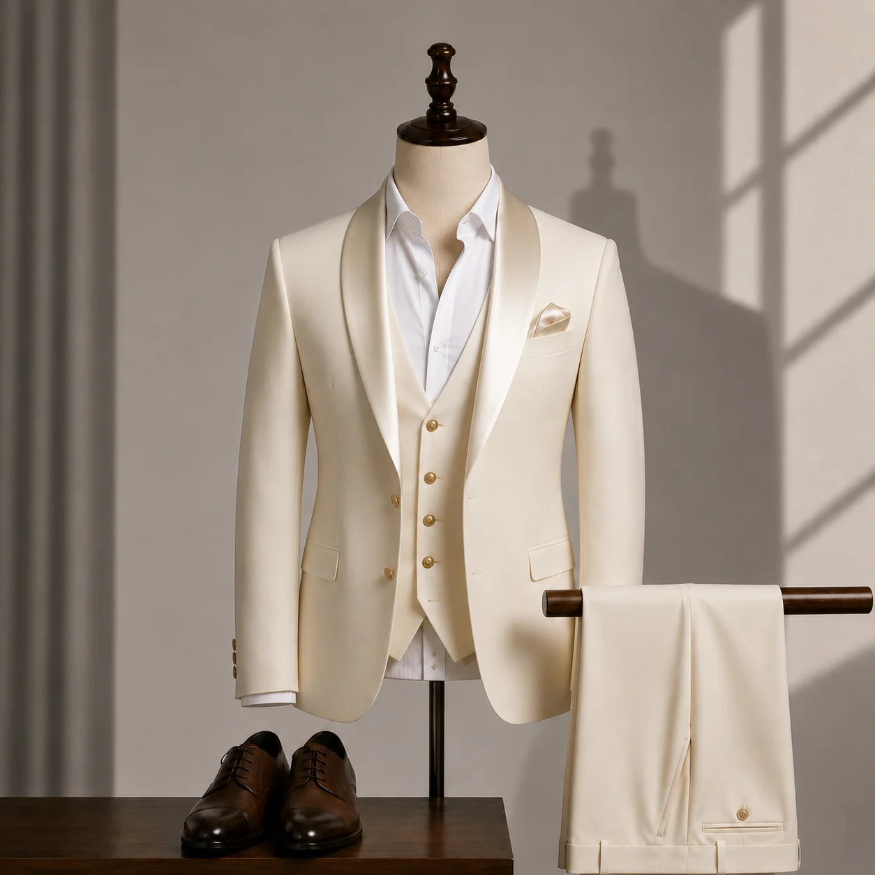 2026 Men's Luxury Beige 3-Piece Slim Fit Suit Set - Blazer Vest Pants for Formal Wedding Groom Tuxedo Reception Party Prom Casua
2026 Men's Luxury Beige 3-Piece Slim Fit Suit Set - Blazer Vest Pants for Formal Wedding Groom Tuxedo Reception Party Prom Casua