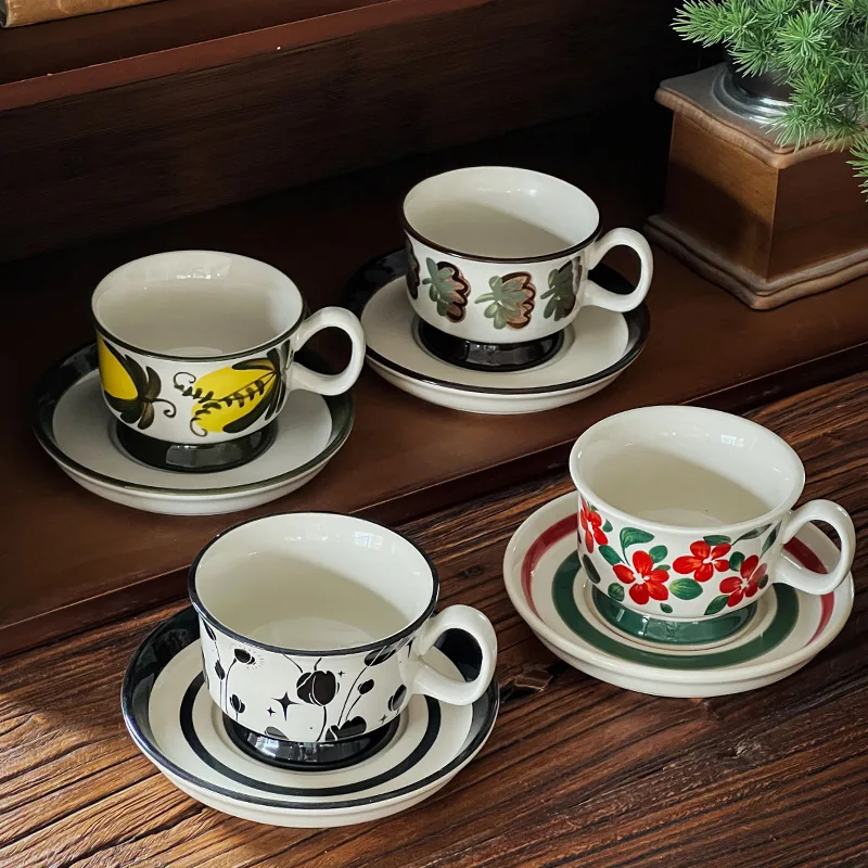 Hand-painted Ceramic Coffee Cup and Saucer Set Vintage Afternoon Tea Porcelain Cups
Hand-painted Ceramic Coffee Cup and Saucer Set Vintage Afternoon Tea Porcelain Cups