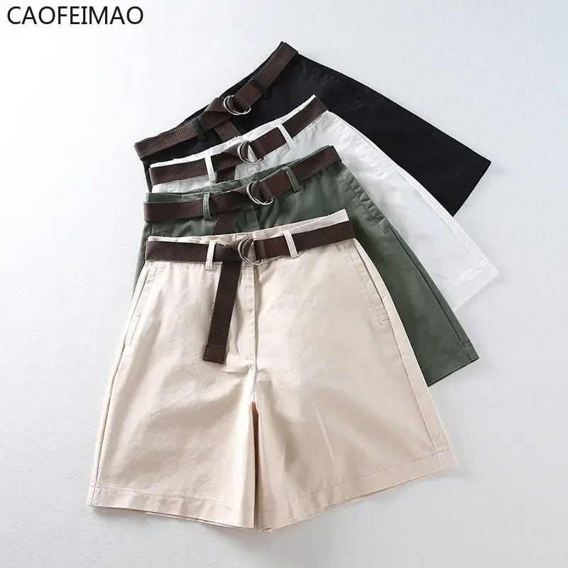 Caofeimao Shorts All-match 4 Solid Color Sashes Casual Shorts Women A-line High Waist Slim Short Femme Chic S-XXL Ladies Bottom
Caofeimao Shorts All-match 4 Solid Color Sashes Casual Shorts Women A-line High Waist Slim Short Femme Chic S-XXL Ladies Bottom