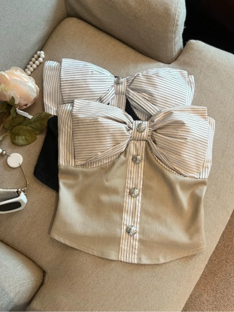 Cleanfit Stripe Knot Slimming Top Single Button Design Cleanfit Style Summer New Arrival Women's Knitted Vest
Cleanfit Stripe Knot Slimming Top Single Button Design Cleanfit Style Summer New Arrival Women's Knitted Vest