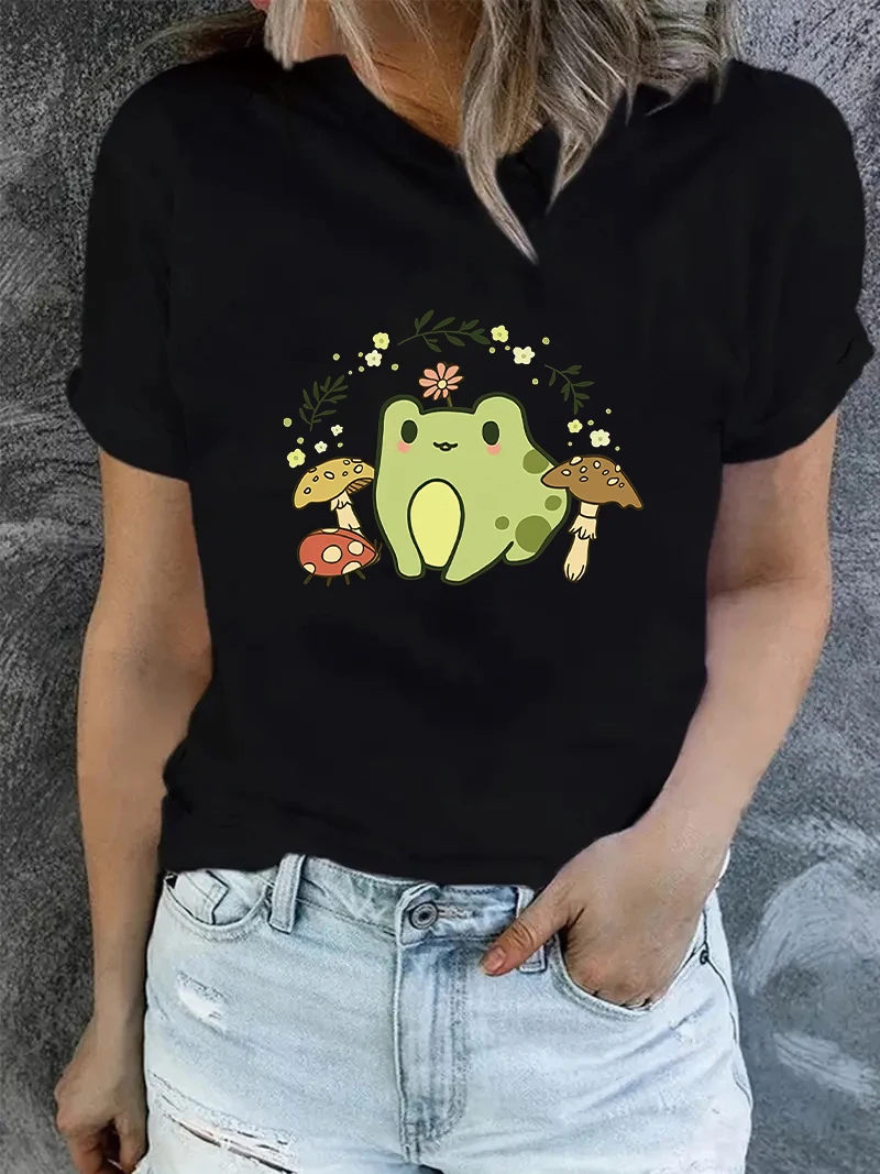 2024 Cartoon Frog Graphic T-Shirt Women Cute Shirt Summer Fashion Harajuku Casual Round Neck Short Sleeves Creative Design
2024 Cartoon Frog Graphic T-Shirt Women Cute Shirt Summer Fashion Harajuku Casual Round Neck Short Sleeves Creative Design