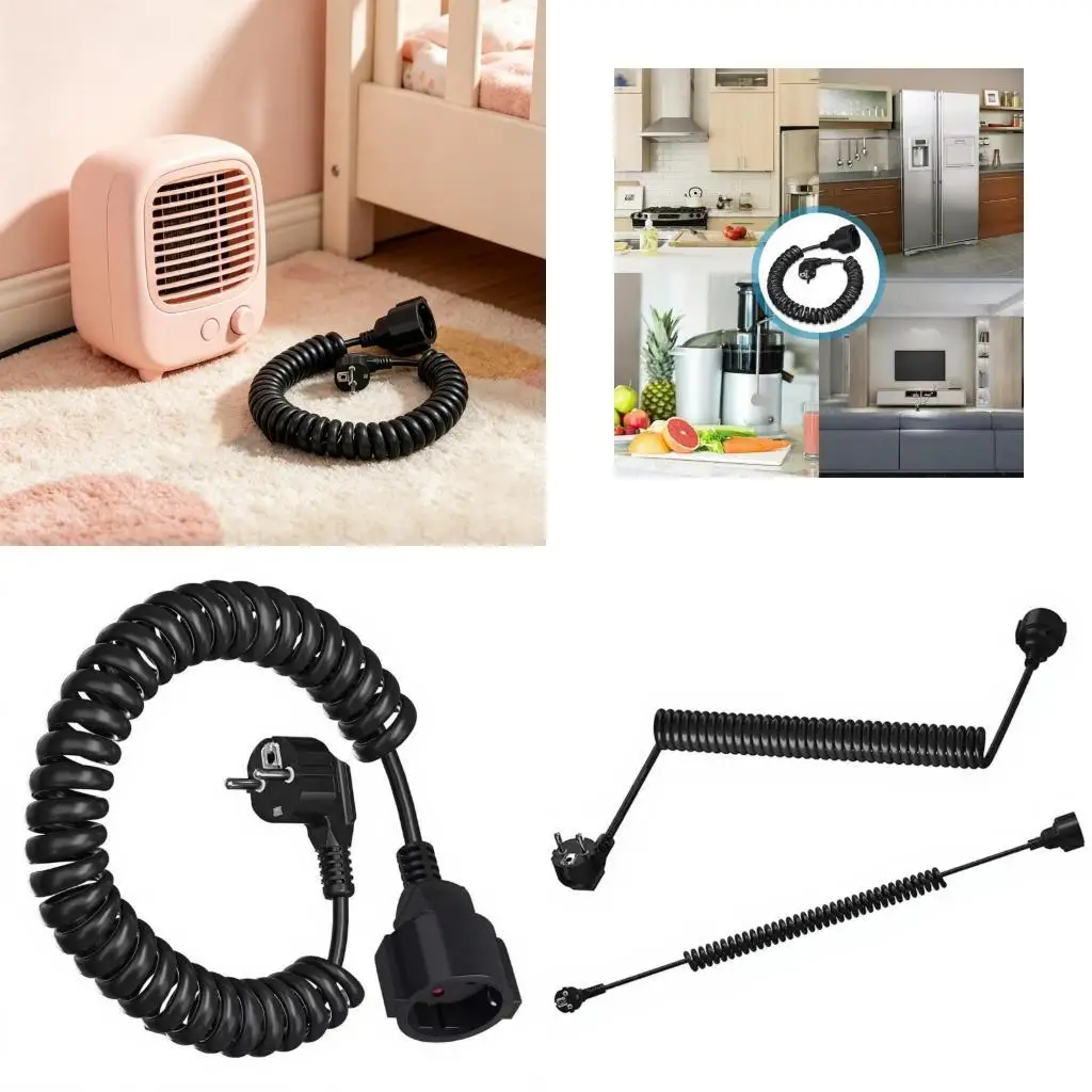 Spring Coiled Extension Cord 2Pin Plug Male to Female Power Socket Spring Cable D2RC
Spring Coiled Extension Cord 2Pin Plug Male to Female Power Socket Spring Cable D2RC