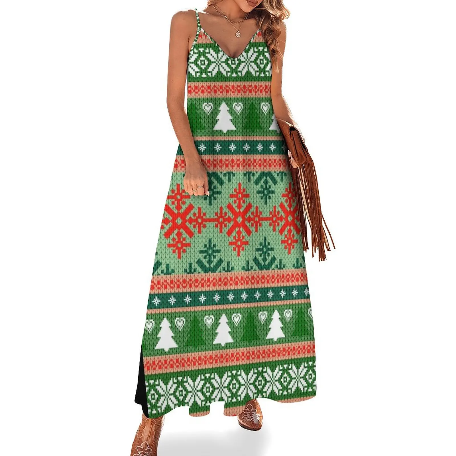 Winter Holiday Christmas Nordic Folk Pattern Sweater Sleeveless Dress dresses with long sleeves summer women's suit Dress
Winter Holiday Christmas Nordic Folk Pattern Sweater Sleeveless Dress dresses with long sleeves summer women's suit Dress