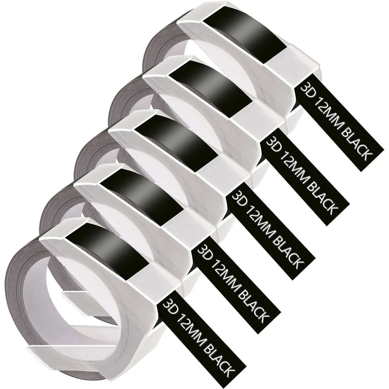 5PK Replacement 3D 9/12mm Embossing Label Tape Compatible for Dymo 521209 520106 521202 for Embossing Xpress MoTEX Label Makers
5PK Replacement 3D 9/12mm Embossing Label Tape Compatible for Dymo 521209 520106 521202 for Embossing Xpress MoTEX Label Makers
