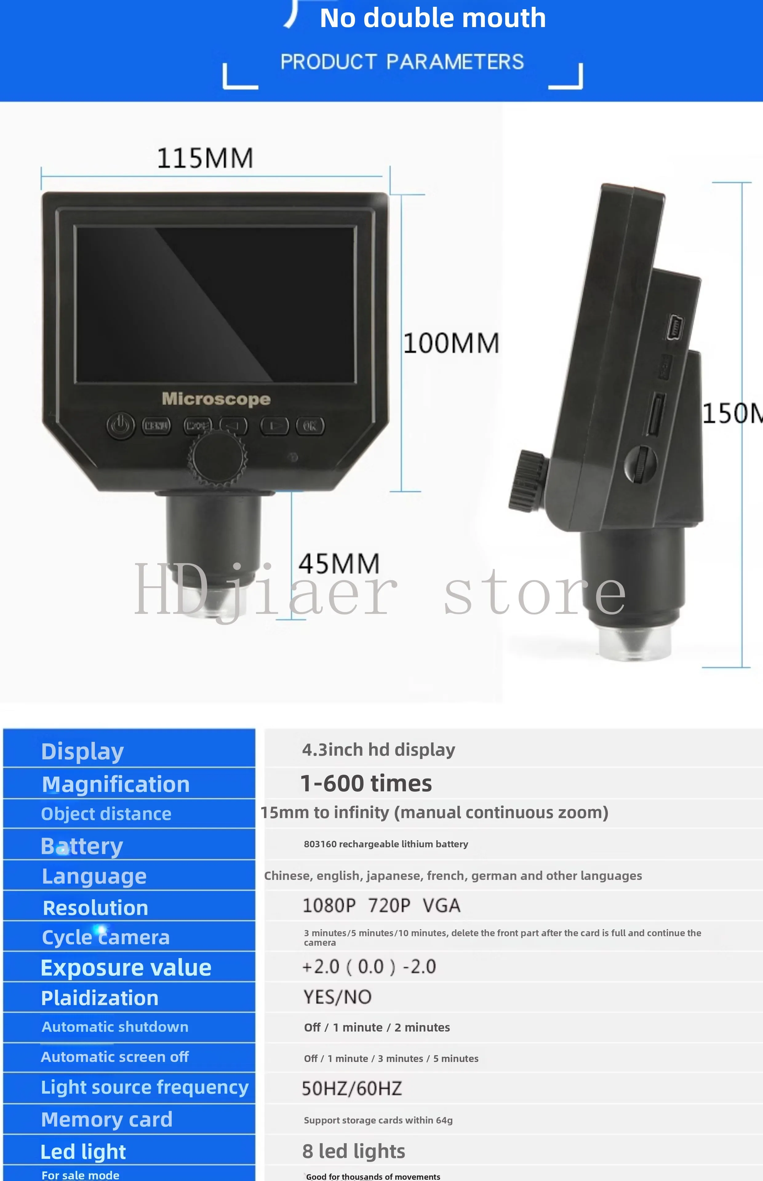 24 million electron microscope high-definition 7-inch digital magnifying glass 1200x circuit board soldering repair
24 million electron microscope high-definition 7-inch digital magnifying glass 1200x circuit board soldering repair