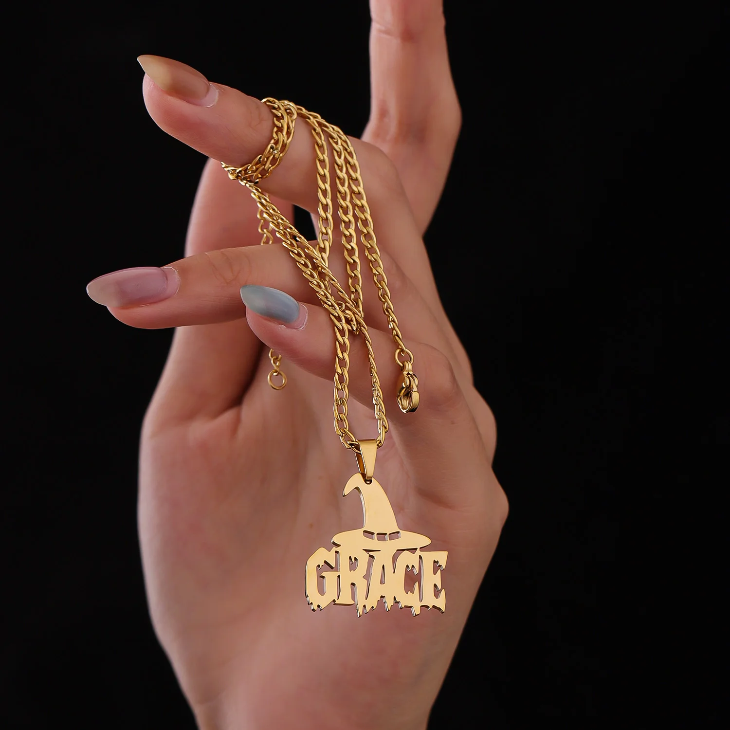 Halloween Name Necklace Custom Pumpkin Bat Ghost Stackable 18k Gold Stainless Steel Personalized Jewelry Gift for Women Men
Halloween Name Necklace Custom Pumpkin Bat Ghost Stackable 18k Gold Stainless Steel Personalized Jewelry Gift for Women Men