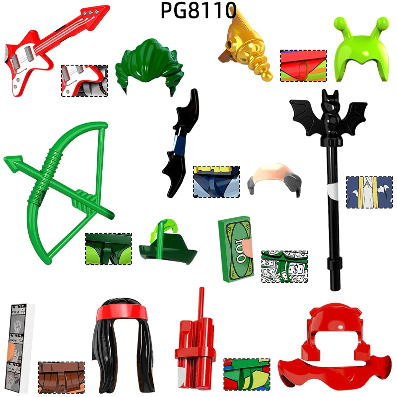 The PG8110 Weapons Pants Hair Parts Action Figures Cloak Dart Guitar Wand Bow Arrow Wings Model Blocks MOC Bricks Set Gifts Toys
The PG8110 Weapons Pants Hair Parts Action Figures Cloak Dart Guitar Wand Bow Arrow Wings Model Blocks MOC Bricks Set Gifts Toys