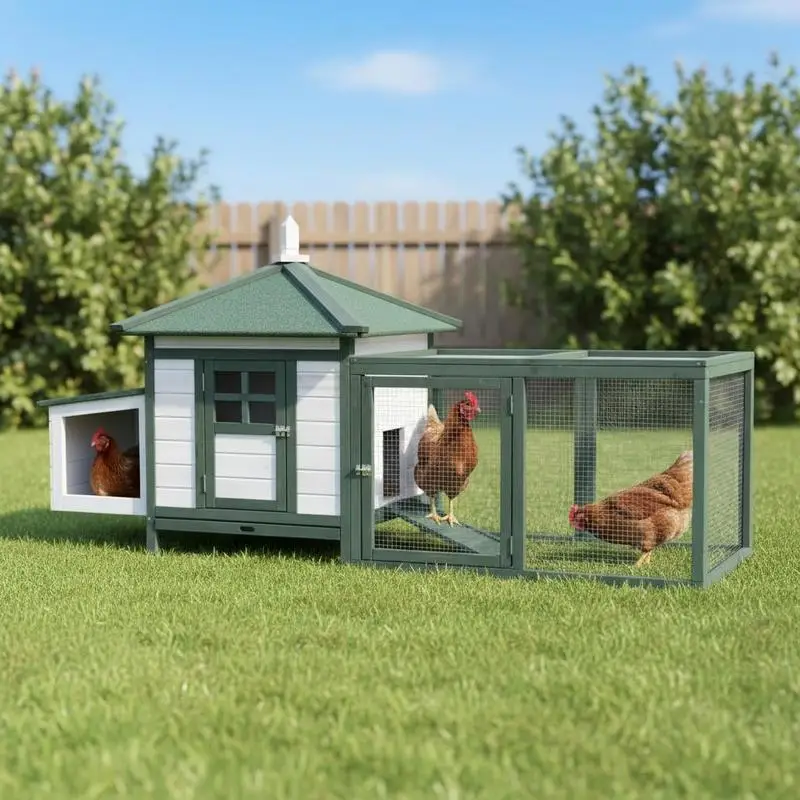Chicken Coop, Small Animal Pet cage w/ Nesting Box, Wooden Outdoor Run, Green
Chicken Coop, Small Animal Pet cage w/ Nesting Box, Wooden Outdoor Run, Green