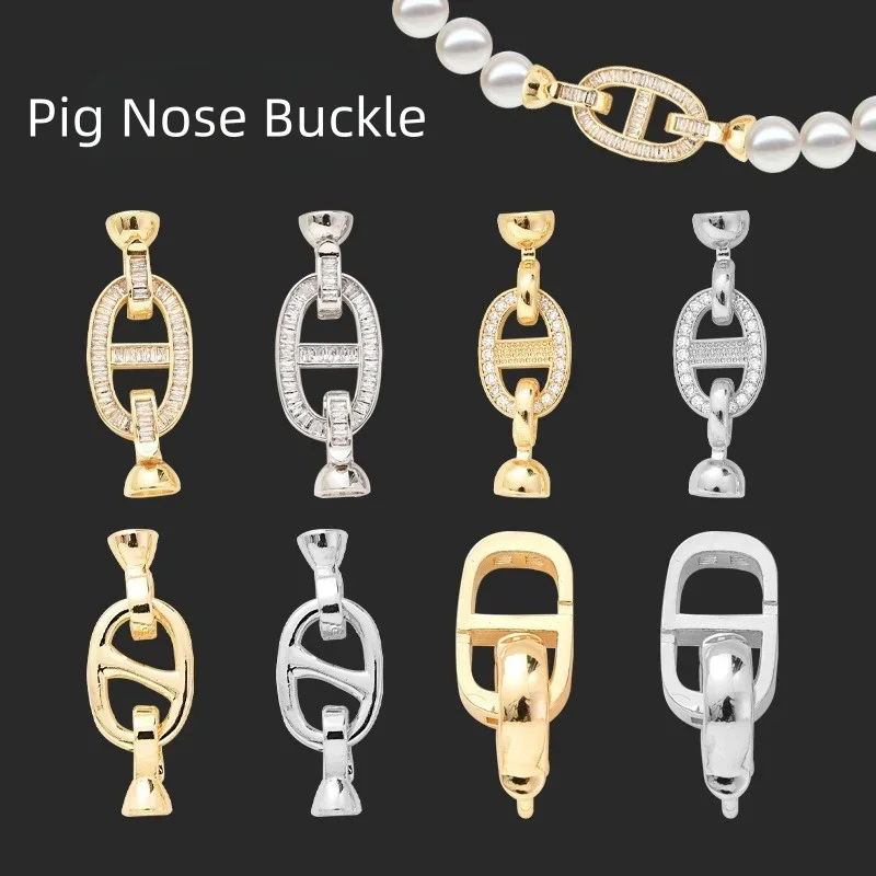 DIY Jewellery Making Connector 18K Gold Plated Pig Nose Zirconia Clasp Handmade Necklace Bracelet Sweater Needlework Accessories
DIY Jewellery Making Connector 18K Gold Plated Pig Nose Zirconia Clasp Handmade Necklace Bracelet Sweater Needlework Accessories