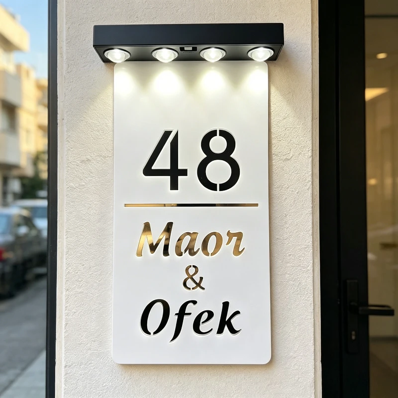 Custom Solar Powered House Number Sign Carved Hollow Out with Light Complete Set Door Plate for Home Outdoor Decoration
Custom Solar Powered House Number Sign Carved Hollow Out with Light Complete Set Door Plate for Home Outdoor Decoration