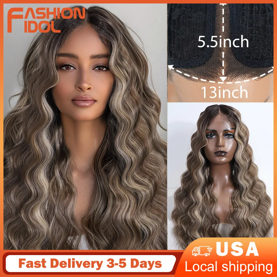 FASHION IDOL 28inch Water Wave Lace Front Wigs Synthetic With Baby Hair Ombre Brown Fiber Quality Lace Wigs Cosplay For Women
FASHION IDOL 28inch Water Wave Lace Front Wigs Synthetic With Baby Hair Ombre Brown Fiber Quality Lace Wigs Cosplay For Women