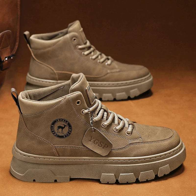 High Top Casual Sports Shoes For Men Designer Anti-Slip Ankle Boots Outdoor Thick Sole Men Working Boots New Fashion Men's Boots
High Top Casual Sports Shoes For Men Designer Anti-Slip Ankle Boots Outdoor Thick Sole Men Working Boots New Fashion Men's Boots