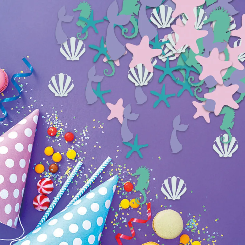 100pcs Mermaid Paper Scraps Sea Star Shell Mermaid Tail Confetti Under The Sea Girls Happy Birthday Party Decor Desktop Ornament
100pcs Mermaid Paper Scraps Sea Star Shell Mermaid Tail Confetti Under The Sea Girls Happy Birthday Party Decor Desktop Ornament