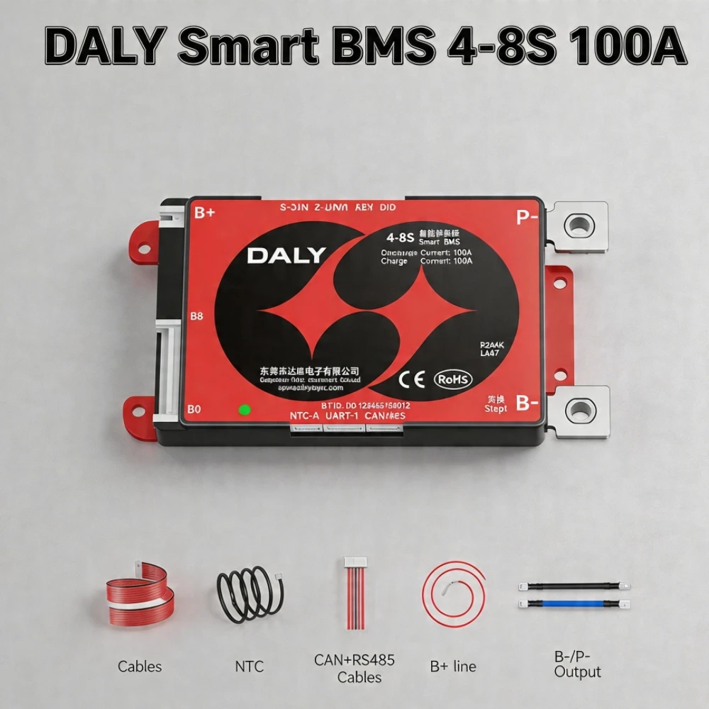 Daly Smart Lifepo4 BMS 100A 4-8S 12V 24V Li-ion BMS for 18650 Battery Golf Cart
Daly Smart Lifepo4 BMS 100A 4-8S 12V 24V Li-ion BMS for 18650 Battery Golf Cart