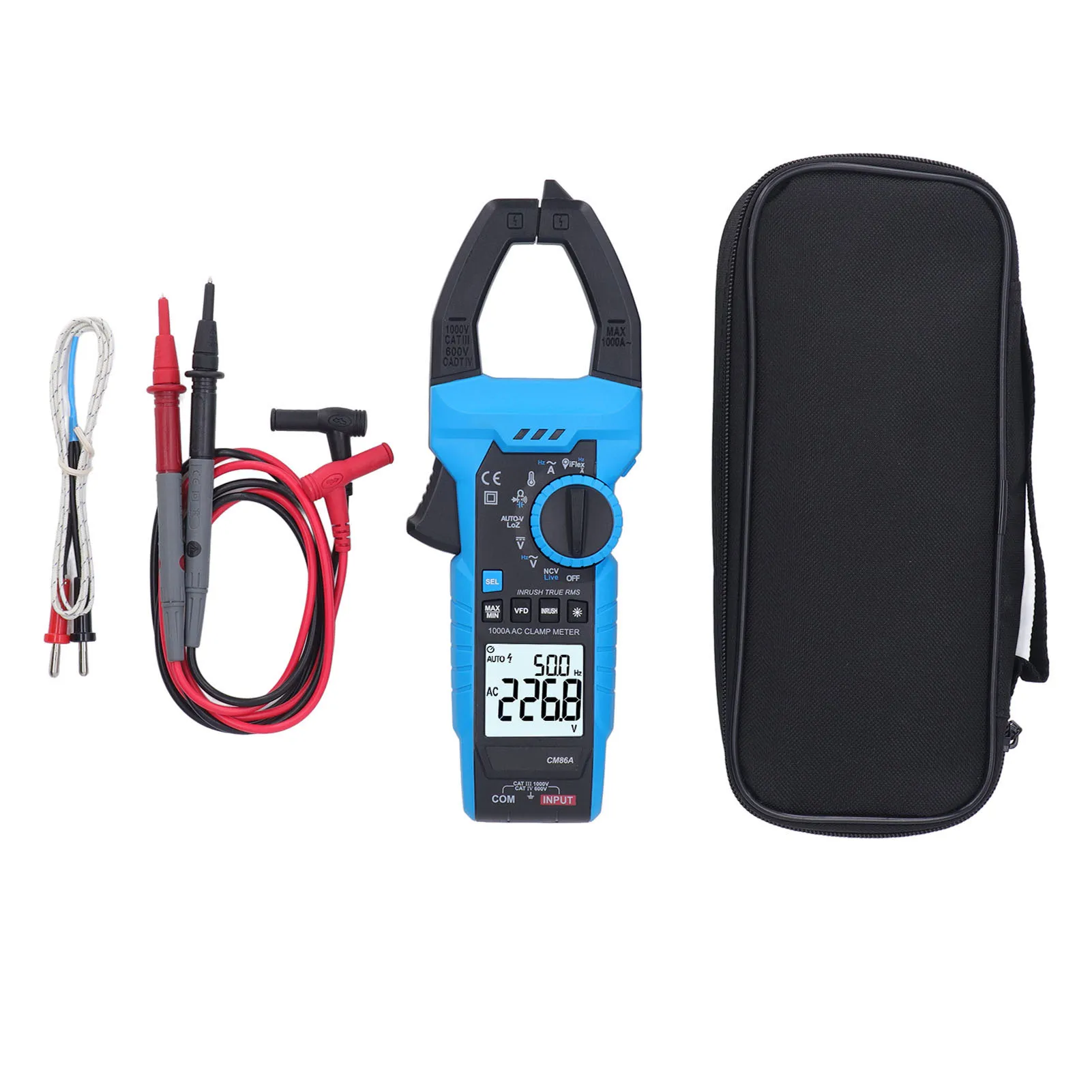 Digital Clamp Meter Multimeter 1000A AC Current Voltage Temperature Capacitance Resistance Diodes Continuity Tester
Digital Clamp Meter Multimeter 1000A AC Current Voltage Temperature Capacitance Resistance Diodes Continuity Tester