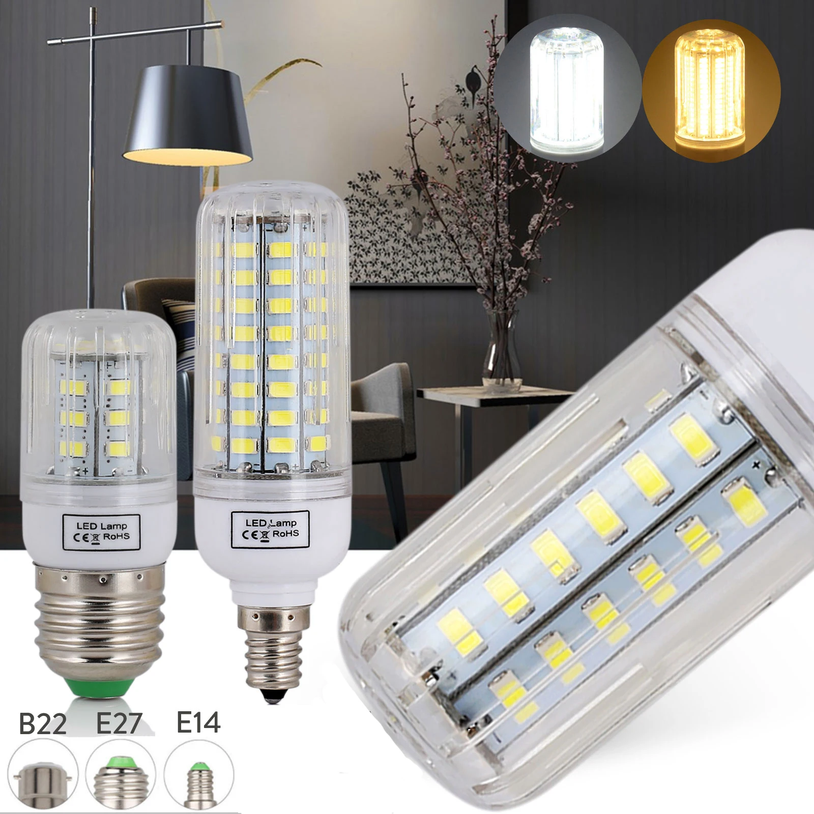 Led Corn Light E27 E14 B22 7w 12w 25w 30w 45w 220v Lampada 240v Chandelier Decorative Smd/5730/chip Warm Room White Replace Bulb
Led Corn Light E27 E14 B22 7w 12w 25w 30w 45w 220v Lampada 240v Chandelier Decorative Smd/5730/chip Warm Room White Replace Bulb