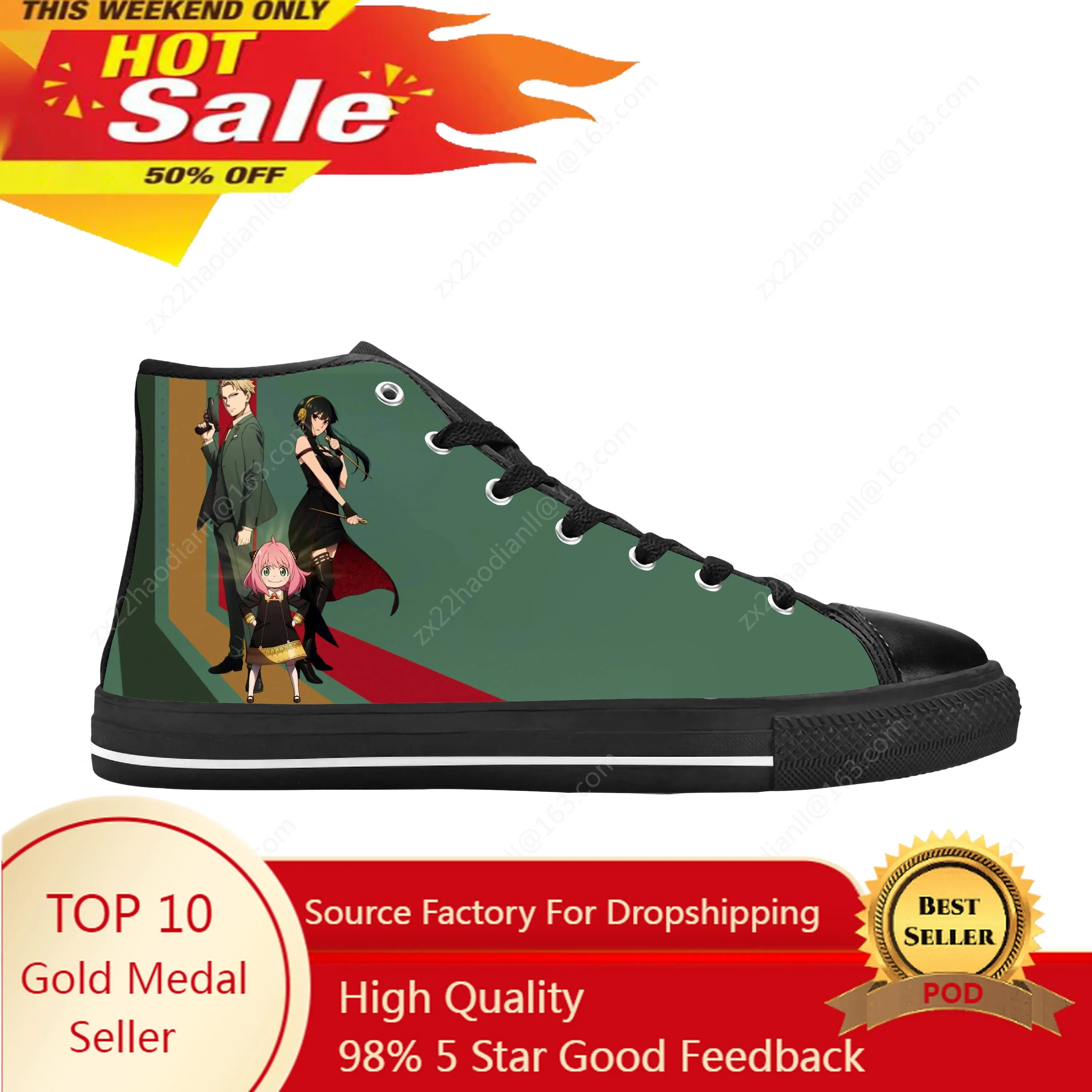 Japanese Anime Manga Spy X Family Anya Yor Forger Casual Cloth Shoes High Top Comfortable Breathable 3D Print Men Women Sneakers
Japanese Anime Manga Spy X Family Anya Yor Forger Casual Cloth Shoes High Top Comfortable Breathable 3D Print Men Women Sneakers