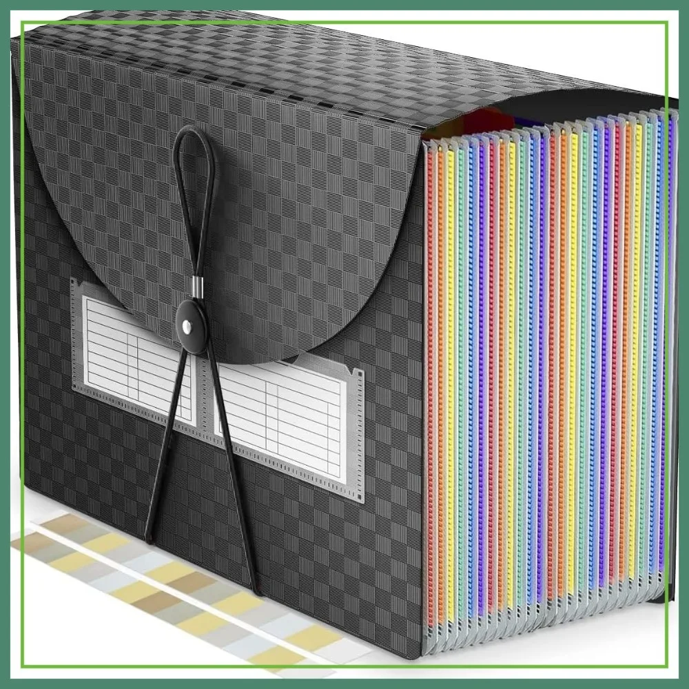 25 Pockets Accordion File Organizer, Expanding File Folders, Portable Document Storage, A4/Letter Size, 2 Tabs, Grid Pattern
25 Pockets Accordion File Organizer, Expanding File Folders, Portable Document Storage, A4/Letter Size, 2 Tabs, Grid Pattern