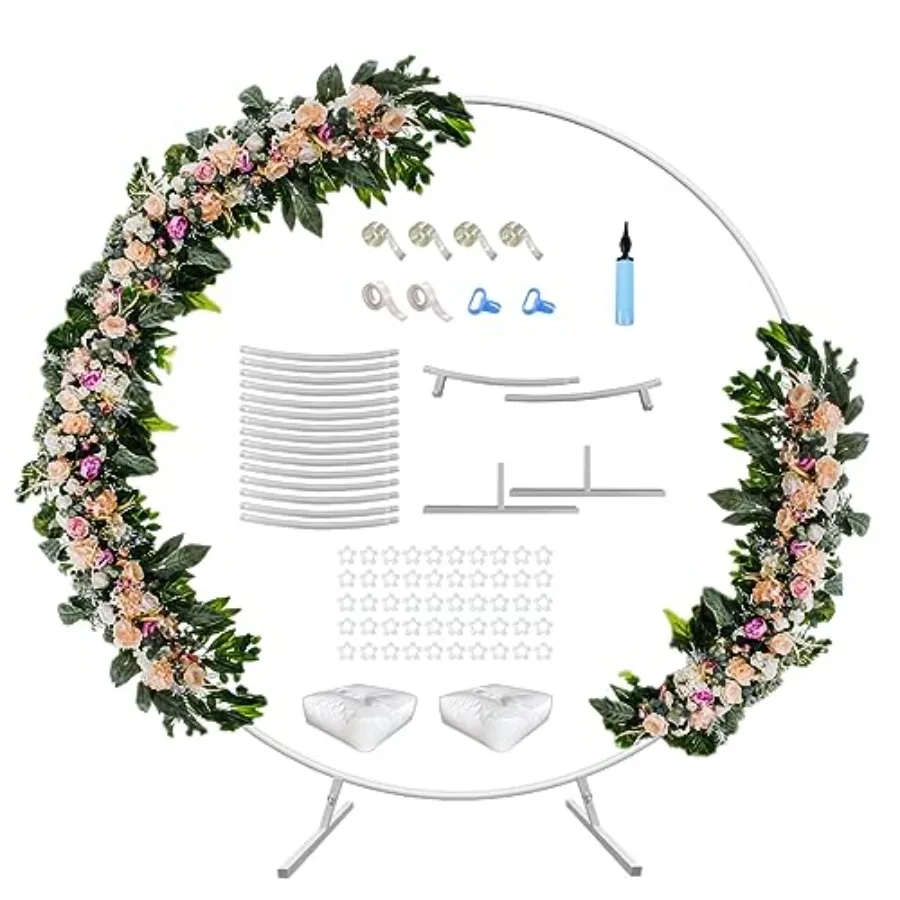 7 Feet Round Wedding Arch Stand with Metal Base for Flower Balloon Decoration, Circle Backdrop Stand Frame for Ceremony, Birthd
7 Feet Round Wedding Arch Stand with Metal Base for Flower Balloon Decoration, Circle Backdrop Stand Frame for Ceremony, Birthd