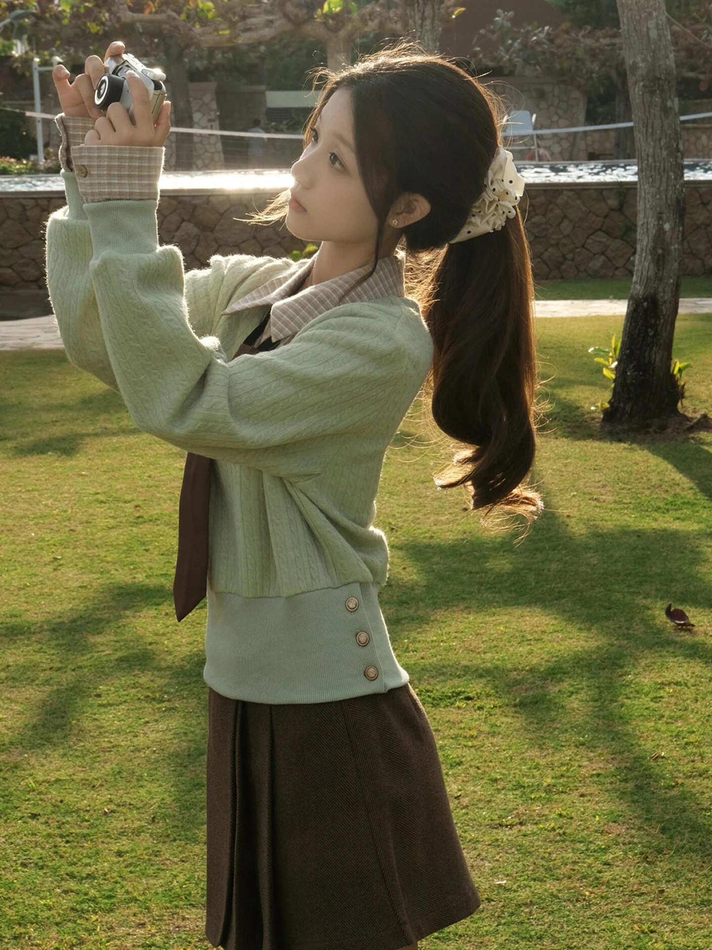 Korean Sle College Girl's Knitted ort Skirt Dr Set Women's Spring Faion High Waist A-Line Dr Long Sve Collar
Korean Sle College Girl's Knitted ort Skirt Dr Set Women's Spring Faion High Waist A-Line Dr Long Sve Collar