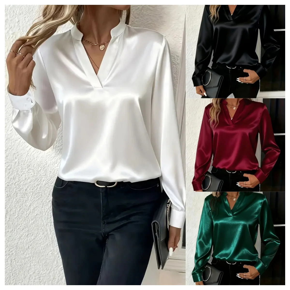 2026 Spring And Autumn Simple And Elegant Versatile V-neck Loose Shirt For Women Summer Maxi Dress Femme Bandage Clothes
2026 Spring And Autumn Simple And Elegant Versatile V-neck Loose Shirt For Women Summer Maxi Dress Femme Bandage Clothes