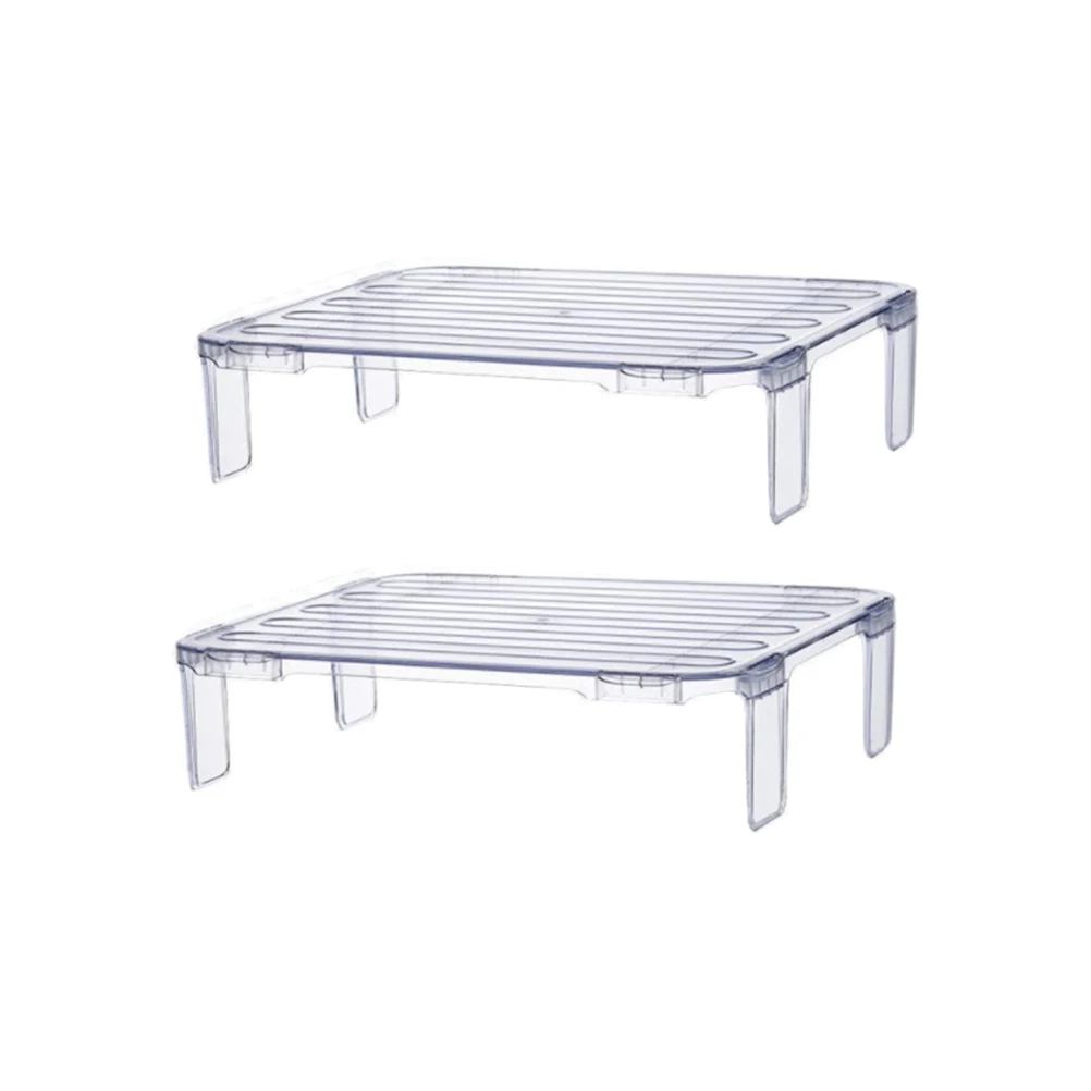 1Pcs Transparent Refrigerator Storage Rack Stackable Kitchen Storage Shelf Multifunctional Organizing Holder Simple Rack
