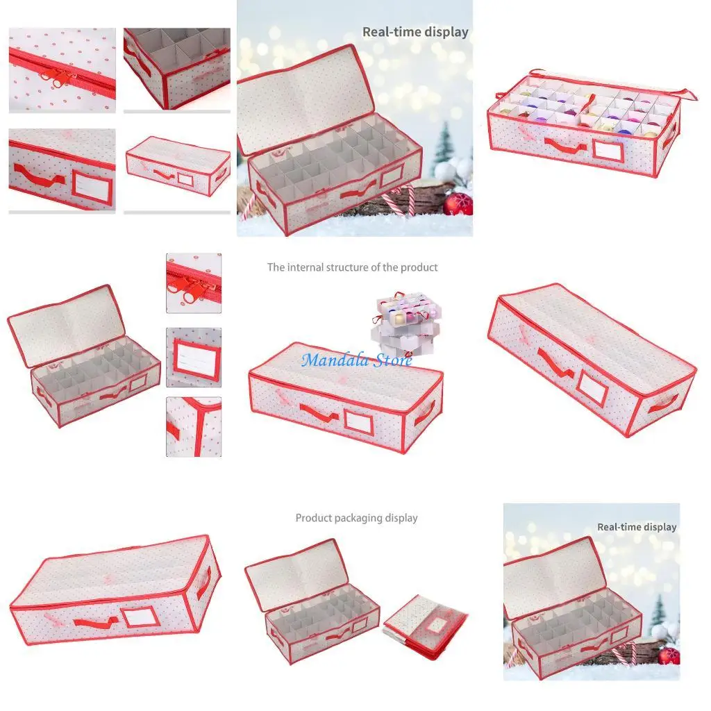 U2JC Multiple Compartment Foldable Decoration Storage Box 64 Pockets Oxfords Cloth for Christmas Accessories
U2JC Multiple Compartment Foldable Decoration Storage Box 64 Pockets Oxfords Cloth for Christmas Accessories