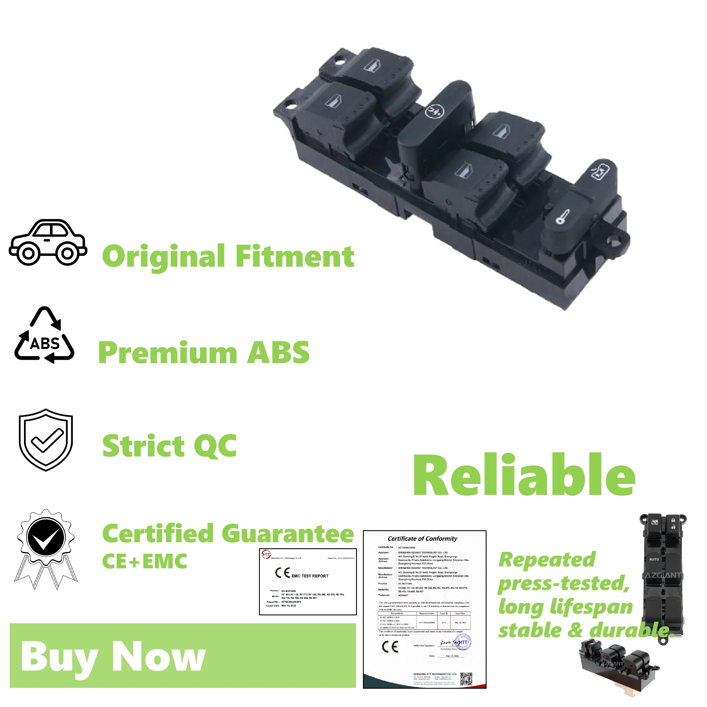 FL Window Regulator Switch for 1995-2010 VW Sharan 1995-2006 Ford Galaxy 1996-2010 Seat Alhambra Front Left Glasses Control
FL Window Regulator Switch for 1995-2010 VW Sharan 1995-2006 Ford Galaxy 1996-2010 Seat Alhambra Front Left Glasses Control