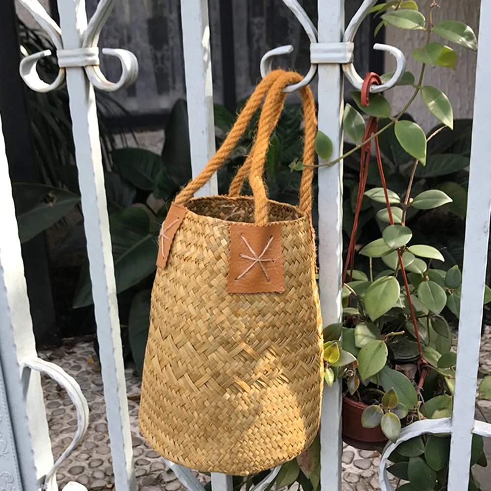 Multifunctional Handmade Seagrass Braided Flower Pot Yellow Small Laundry Storage Basket For Home Beach Desktop Floor Rattan
Multifunctional Handmade Seagrass Braided Flower Pot Yellow Small Laundry Storage Basket For Home Beach Desktop Floor Rattan