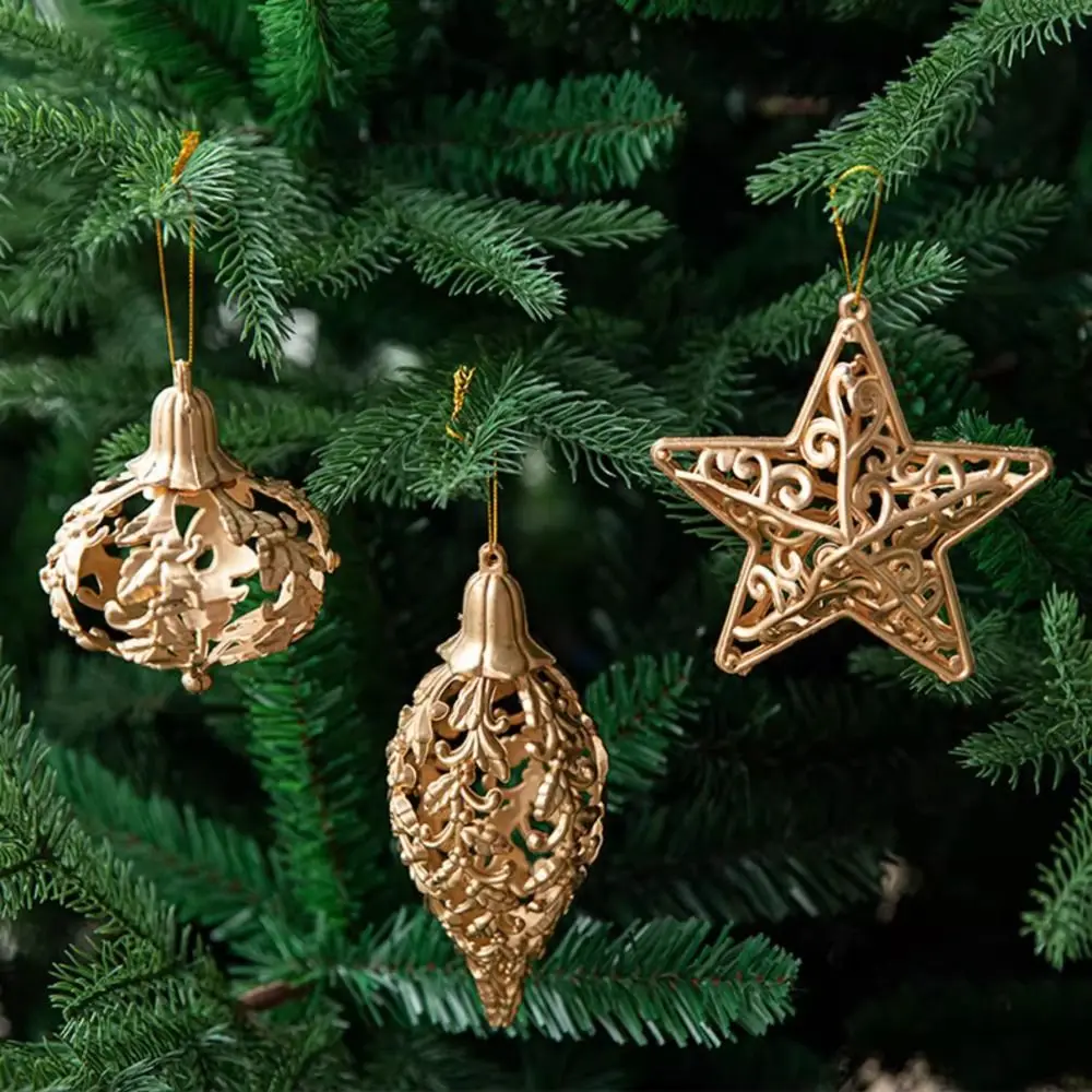 4/8pcs Golden Hollow Five pointed Star Pendant Delicate Waterproof Christmas Tree Pendant Creative Christmas Ball Window
4/8pcs Golden Hollow Five pointed Star Pendant Delicate Waterproof Christmas Tree Pendant Creative Christmas Ball Window