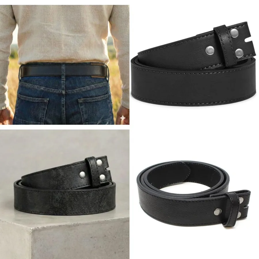 Leather Belt Strap with Vintage Distressed Texture 1.5" Wide with Snaps and without Buckle, Medium (32-34" Waist), Black
Leather Belt Strap with Vintage Distressed Texture 1.5" Wide with Snaps and without Buckle, Medium (32-34" Waist), Black