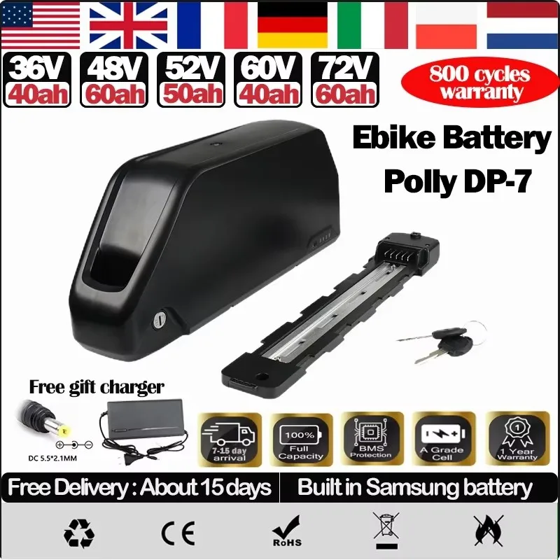 21700 Electric Bike Hailong Polly DP-7 Battery 36v48v52v60v72v EBike DownTube Accu 25 40 50Ah 60Ah 30Ah Akku 2000w Bafang Motor
21700 Electric Bike Hailong Polly DP-7 Battery 36v48v52v60v72v EBike DownTube Accu 25 40 50Ah 60Ah 30Ah Akku 2000w Bafang Motor