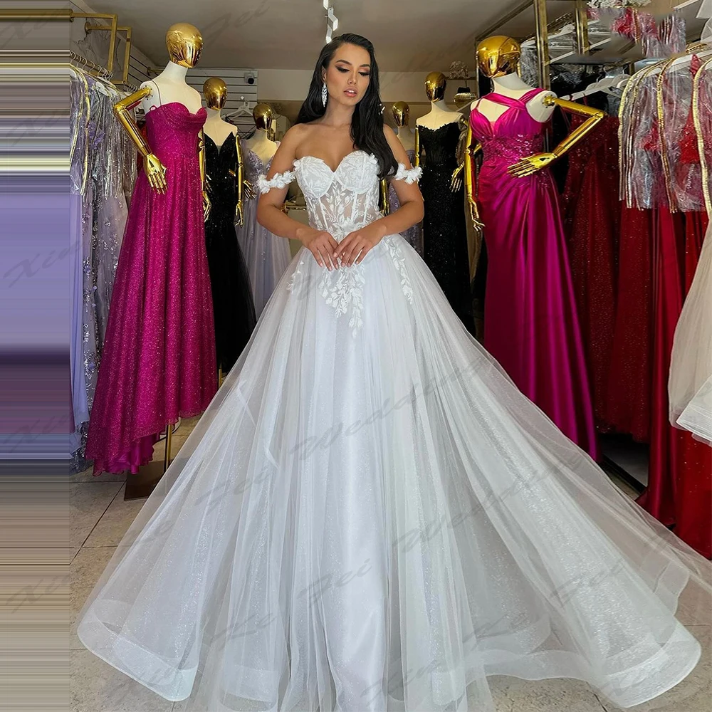 Elegant Lace New Wedding Dresses A-Line Vintage Sexy Off Shoulder Sleeveless Fluffy Princess Style Simple Mopping Bride Gowns
Elegant Lace New Wedding Dresses A-Line Vintage Sexy Off Shoulder Sleeveless Fluffy Princess Style Simple Mopping Bride Gowns