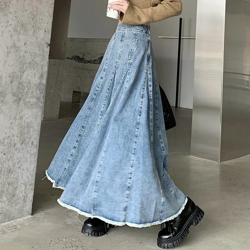 Women Korean Pockets High Waist Skirt Casual Appear Thin A-Line Long Skirt Ladies Harajuku Vintage Streetwear Skirts Female
Women Korean Pockets High Waist Skirt Casual Appear Thin A-Line Long Skirt Ladies Harajuku Vintage Streetwear Skirts Female
