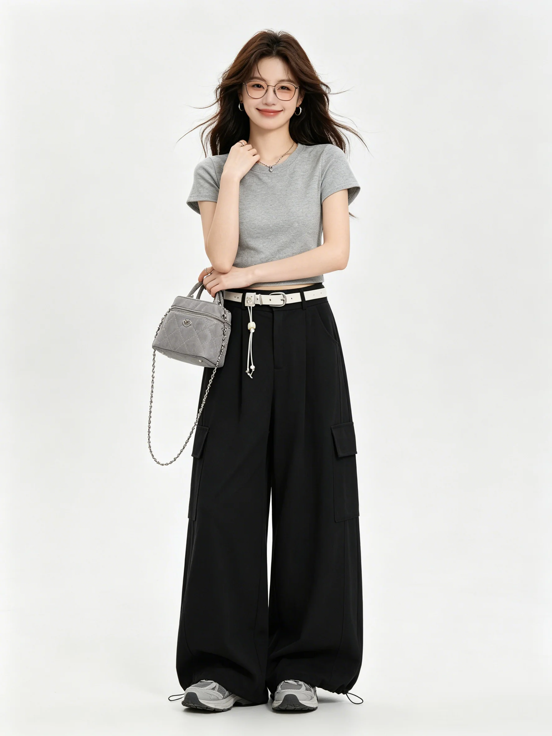 Loose High Waist Drawstring Wide Leg Pants Korean Retro Loose Fit Color Youthful Sporty Workwear Trousers Casual Pants
Loose High Waist Drawstring Wide Leg Pants Korean Retro Loose Fit Color Youthful Sporty Workwear Trousers Casual Pants