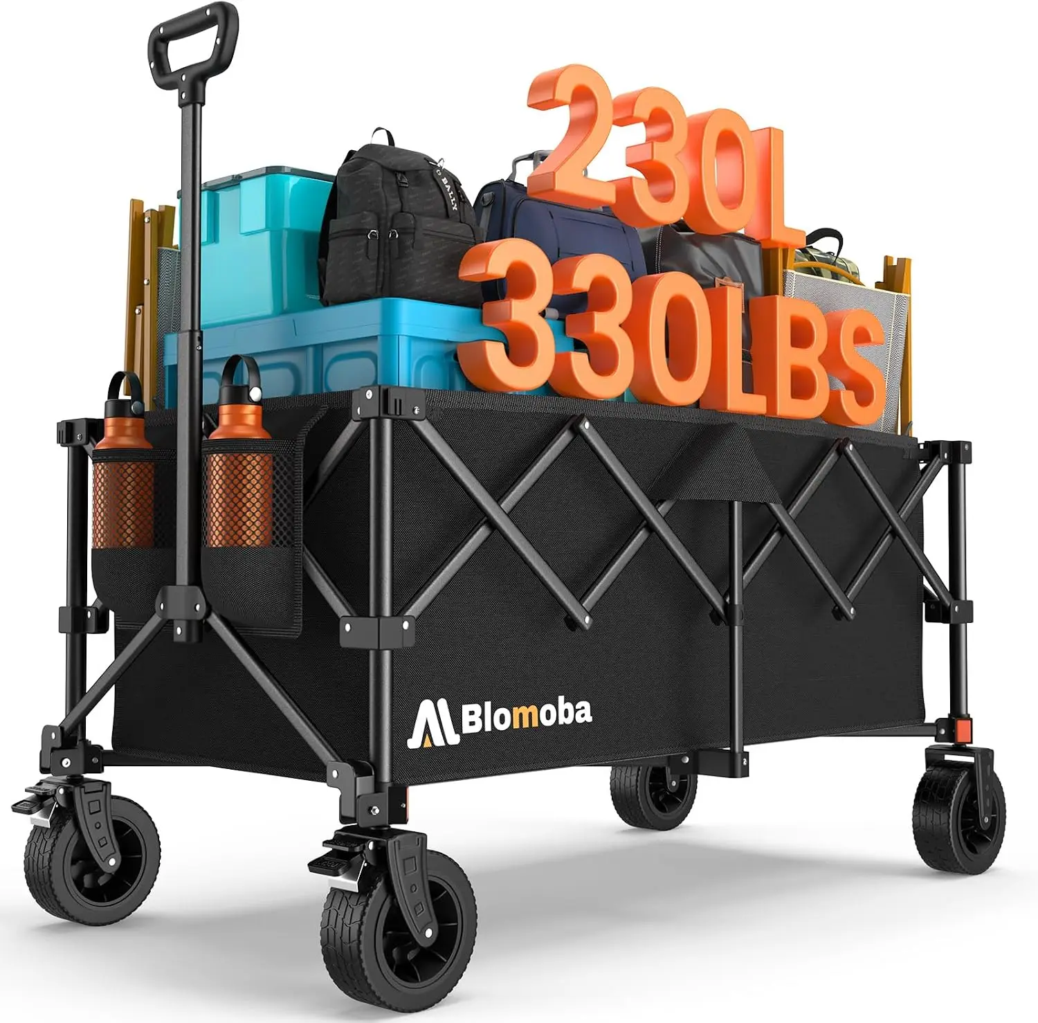 Heavy Duty Collapsible Wagon Cart 330LBS, 360° Swivel Wheels with Brakes, Foldable Utility Wagon for Shopping Camping
Heavy Duty Collapsible Wagon Cart 330LBS, 360° Swivel Wheels with Brakes, Foldable Utility Wagon for Shopping Camping