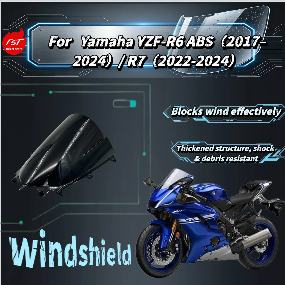 For Yamaha R6 2017-2024 /R7 2022-2024 Premium Heightened Racing Front Windshield Wind Deflector Screen Modified Parts
For Yamaha R6 2017-2024 /R7 2022-2024 Premium Heightened Racing Front Windshield Wind Deflector Screen Modified Parts