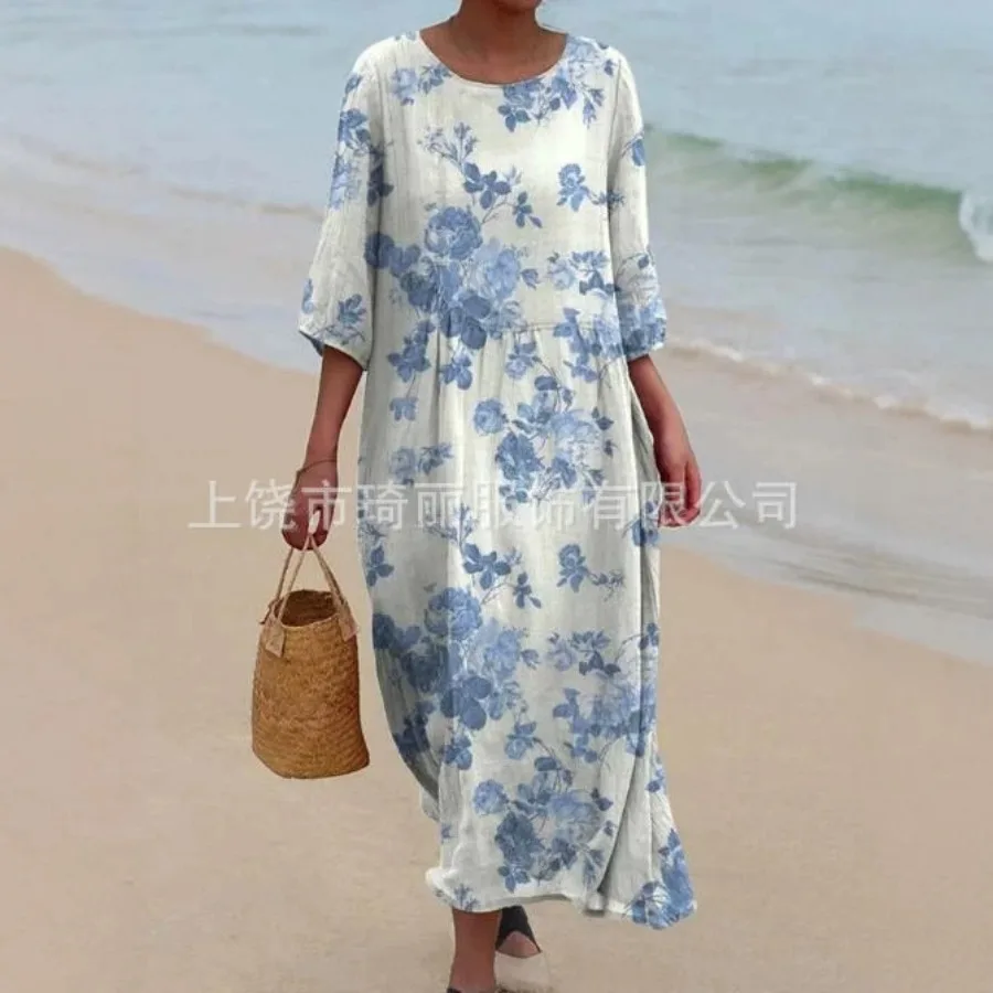 【New style】2026 new - independence holiday style summer thin 3D printed round collar five-quarter sleeve women's dress
【New style】2026 new - independence holiday style summer thin 3D printed round collar five-quarter sleeve women's dress